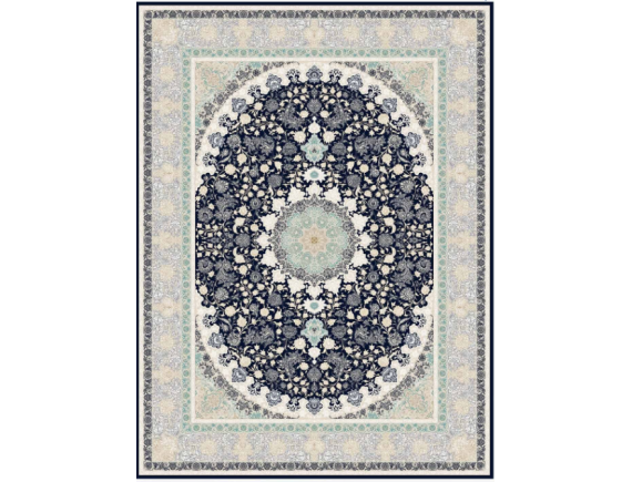 فرش 1200 شانه برجسته تراکم 3600 -کد 9529- زمینه سرمه ای 